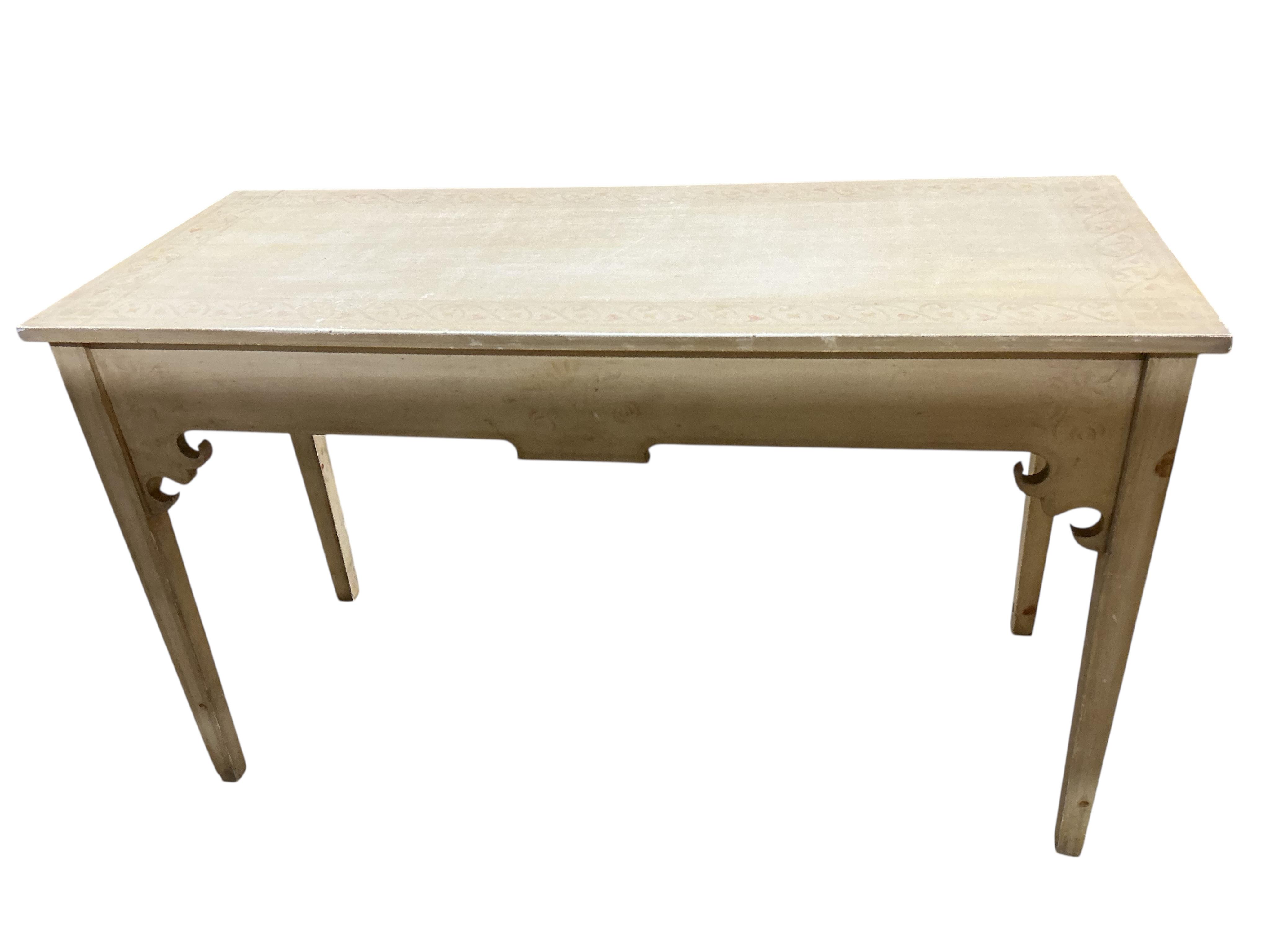 A Regency style rectangular painted console table, width 124cm, depth 51cm, height 73cm.